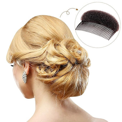 Bump It Up Volume Hair Base Set - Sponge Styling Insert, Braid Tool, Comb Clip, Bun Pad Accessories for Women Girls DIY Hairstyles (14)