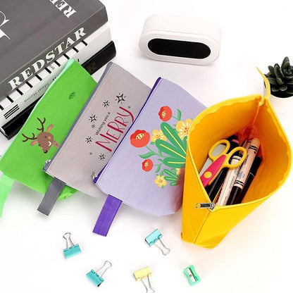 10 Pieces Cotton Canvas Makeup Bag with Bottom and Strap, Multi-Purpose Cosmetic Bag with Zipper Travel Toiletry MN-WB07 Wb07