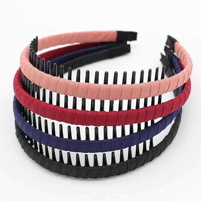 Multicolor Stylish Teeth Comb Hair Hoop Hairband Headband Soft Comfy Non-slip Hair Accessories for Women/Girl(4 color)