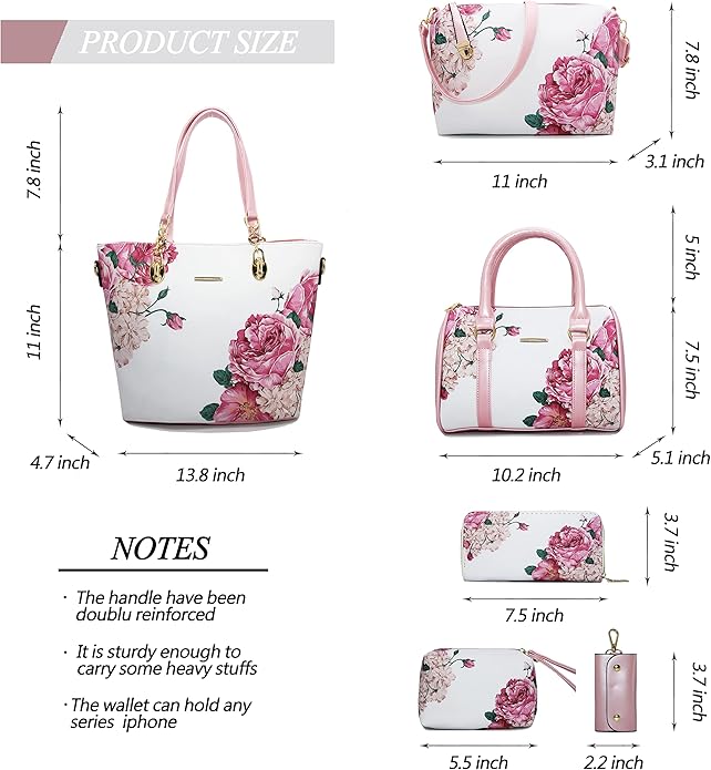 2E-youth Designer Purses and Handbags for Women Satchel Shoulder Bag Tote Top Handle Bag