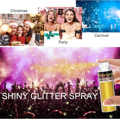 Hair and Body Glitter Spray, 1PC Gold Glitter Hairspray Dry Powder Makeup for Clothes, Festival Rave Prom Loose Sparkle Powder,Holographic Ultra Fine Resin Glitters for Crafts,10g (Gold)