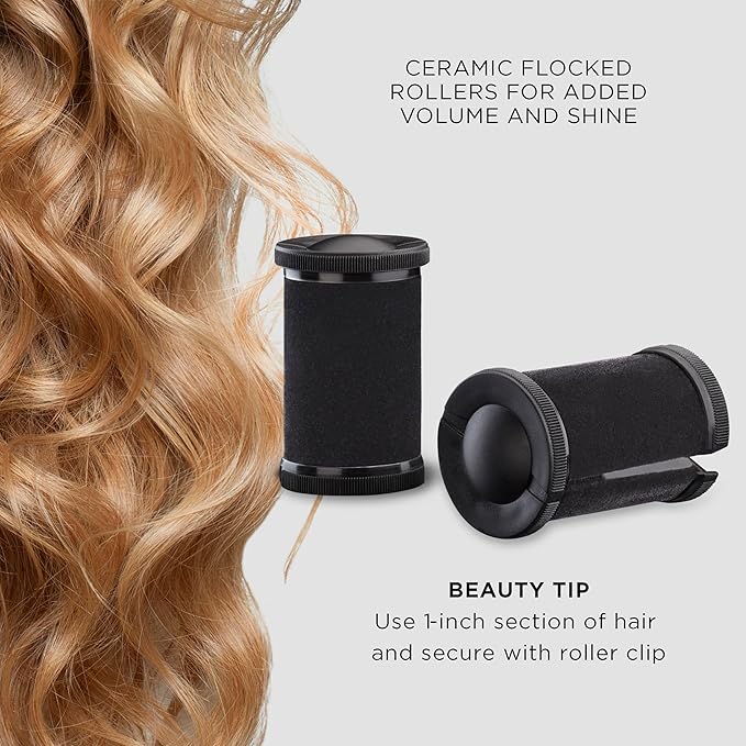 Conair Hot Rollers Hair Curlers for Long, Medium and All Hair | Heated Rollers with Hair Roller Clips Included | 1 1/2-inch Rollers | Amazon Exclusive
