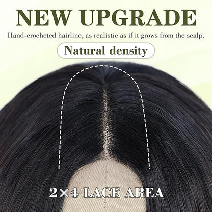 NAYOO Long Brown Mixed Blonde Wavy Wig for Women 26 Inch Middle Part Lace Hairline Curly Wavy Wig Natural Looking Synthetic Heat Resistant Fiber Wig for Daily Party Use