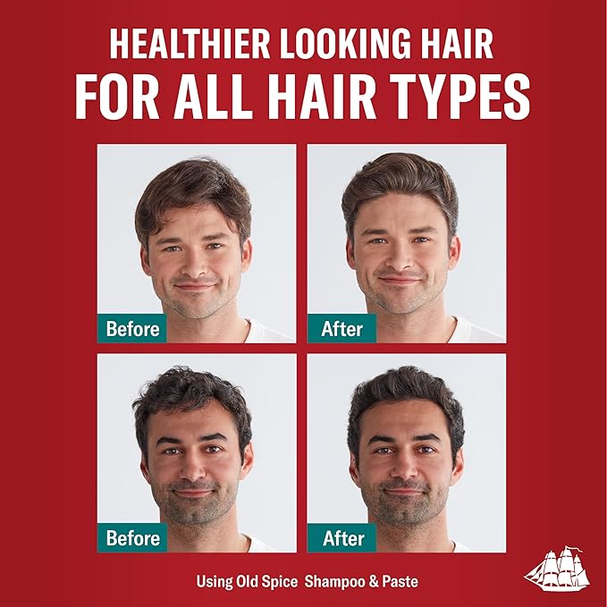 Old Spice No-Poof Paste, Hair Styling Paste for Men, Medium-High Hold with Low Shine, 2.22 oz