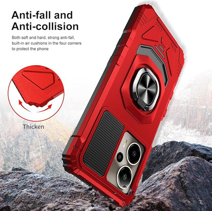for Cricket Outlast 5G 2024 Case/AT&T Motivate Pro 5G Case with Screen Protector,Dual Layer Military Grade Protection with Ring Stand Phone Case for Cricket Outlast 5G/ATT Motivate Pro 5G Red