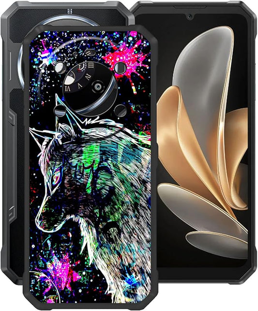 Case for Fossibot F109 5G (6.74"), Black Soft TPU Bumper Phone Case, Slim Shockproof Silicone Military Grade Drop Protective Shell for Fossibot F109 5G - Punk Wolf