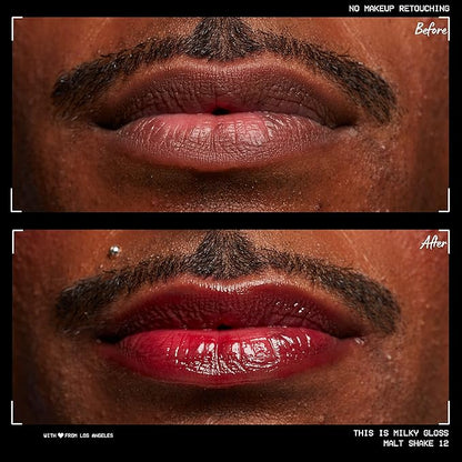 NYX PROFESSIONAL MAKEUP This Is Milky Gloss, Lip Gloss with 12 Hour Hydration, Vegan - Malt Shake (Warm Red)