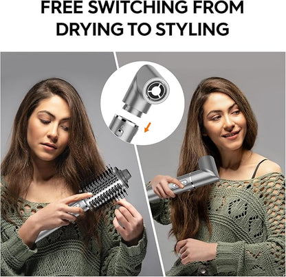 5-in-1 High-Speed Multi-Hair Styler - 1400W Hot Air Brushes with 110,000 RPM Motor, Auto-Wrap Curlers, Straightening Brush & Blow Dryer for Fast Drying, Curling & Smoothing All Hair Types