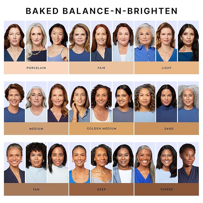 LAURA GELLER NEW YORK Award-Winning Baked Balance-n-Brighten Color Correcting Powder Foundation - Tan - Buildable Light to Medium Coverage - Demi-Matte Natural Finish