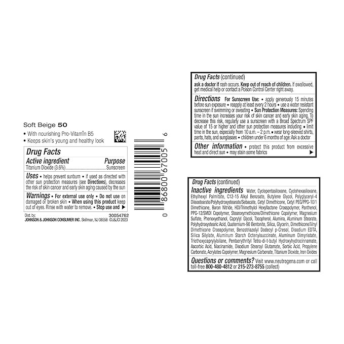 Neutrogena Healthy Skin Liquid Makeup Foundation with Broad Spectrum SPF 20 Sunscreen, Medium Coverage Foundation with Nourishing Pro-Vitamin B5, Soft Beige 50, 1 fl. oz