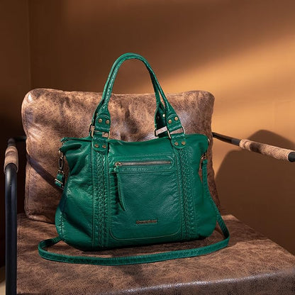 Montana West Washed Leather Hobo Bags for Women Roomy Handbags with Crossbody Strap