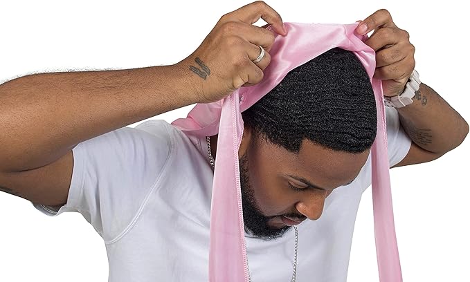 4PCS Silky Durags for Men Women 360 Waves with 1 Wave Cap, Silky Satin Durag Extra Long Tails
