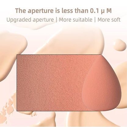 COSTICA Makeup Sponge, 4 Pcs Beauty Blender for Foundation Blending Sponge, Pink Makeup Blender with Storage Box, Flawless for Liquid Cream and Powder