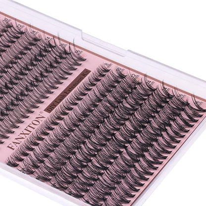 Natural DIY Lash Extension Kit Wispy Lash Clusters D Individual Lashes 20D+30D 280Pcs Lash Clusters Kit 8-16mm Eyelash Extension Kit by FANXITON