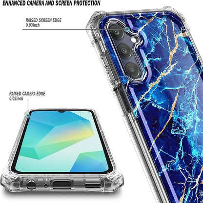 Designed for Samsung Galaxy A36-5G Phone Case, Magnetic Compatible with MagSafe, [Raised Corners Drop Protection] Shockproof Protective Bumper Cover (Marble Sapphire)