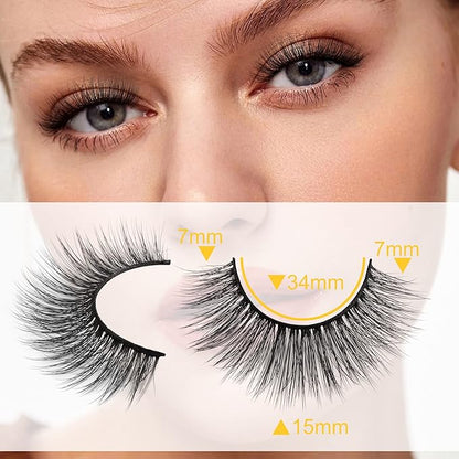 Newcally Lashes False Eyelashes Natural Wispy Light Volume Faux Mink Lashes 14 Pairs Pack