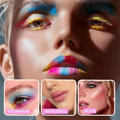 70 Colors Eyeshadow Palette,Matte Glitter Eyeshadow Makeup Palette with Eyeshadow Brush,Highly Pigmented Colorful Shimmer Eye Shadow Palette Makeup Kit for Women B