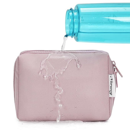 Narwey Small Makeup Bag for Purse Mini Cosmetic Bag Travel Makeup Pouch Zipper Pouch Cute Make up Bags with Compartments for Women Girls (Dusty Rose, Small)