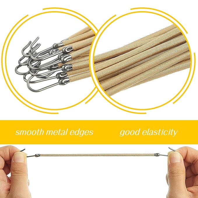15 Pieces Elastic Hook Hair Tie Styling Ponytail Holder Hooks Cord for Curly Long Hair(Blonde)