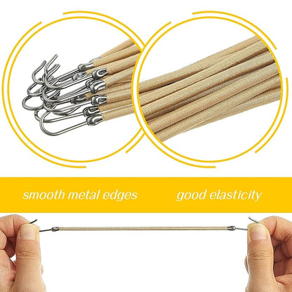 15 Pieces Elastic Hook Hair Tie Styling Ponytail Holder Hooks Cord for Curly Long Hair(Blonde)