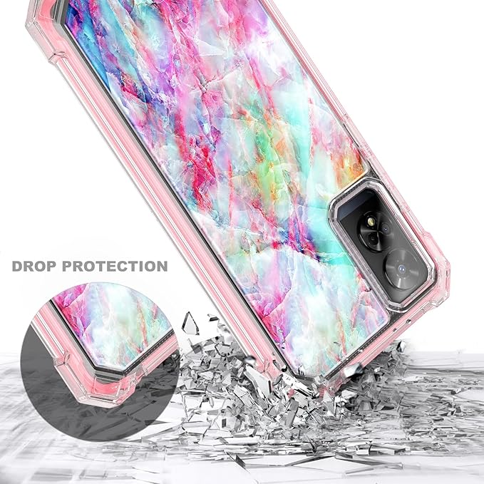 Designed for TCL 50 XE 5G Phone Case, 50 XE NXTPAPER 5G Case with Screen Protector, [Raised Corners Drop Protection] Full-Body Protective Shockproof Rugged Bumper Cover (Marble Fantasy)
