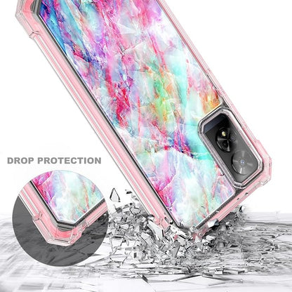 Designed for TCL 50 XE 5G Phone Case, 50 XE NXTPAPER 5G Case with Screen Protector, [Raised Corners Drop Protection] Full-Body Protective Shockproof Rugged Bumper Cover (Marble Fantasy)