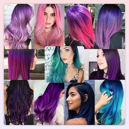 20 PCS Colored Hair Extensions, Colorful Party Highlights Clip in Long Straight Synthetic Hair Extensions, Ombre Color Hair Hairpieces for Girl Women Kids Cosplay Party Gift 22 inch