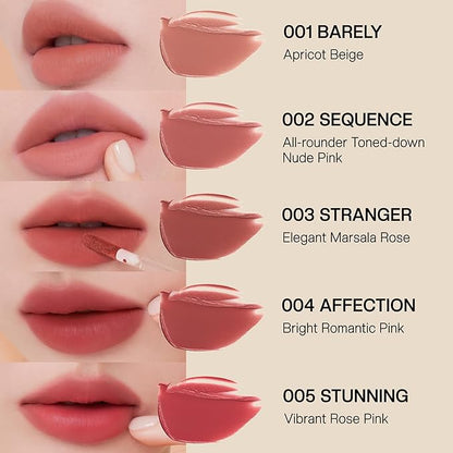 Objet Lip Stain (Unique Paint Tube Design) – Velvet Matte Tint, Long-Lasting Waterproof Lipstick, Hydrating Korean Makeup, Red & Rose Gloss, K-Beauty Tinted Lipstain (01 BARELY)