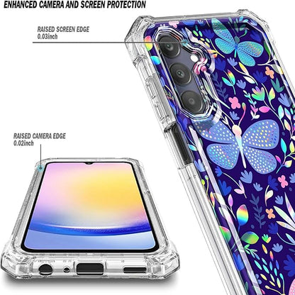 Designed for Samsung Galaxy A25 5G Case, Slim Stylish Full-Body Protective Shockproof Rugged Bumper Cover with Built-in Screen Protector (Butterfly)