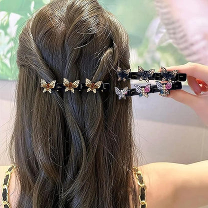 6 Pcs Sparkling Crystal Stone Braided Hair Clips, Rhinestone Duckbill Clips, Braided Hair Accessories for Styling Sectioning, Braided Hair Clips for Women
