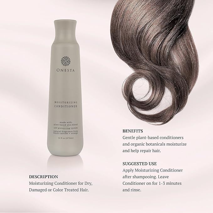 Onesta Hair Care Plant Based Moisturizing Conditioner for Dry and Damaged Hair, 16 Ounces