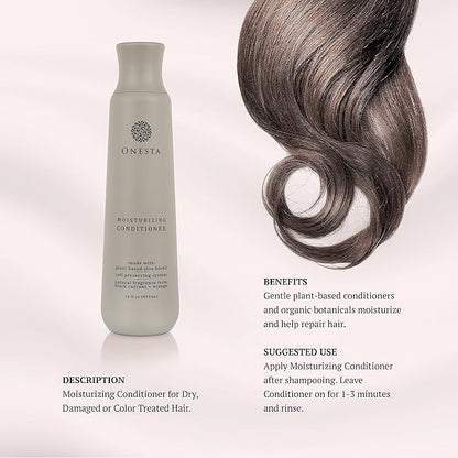 Onesta Hair Care Plant Based Moisturizing Conditioner for Dry and Damaged Hair, 16 Ounces