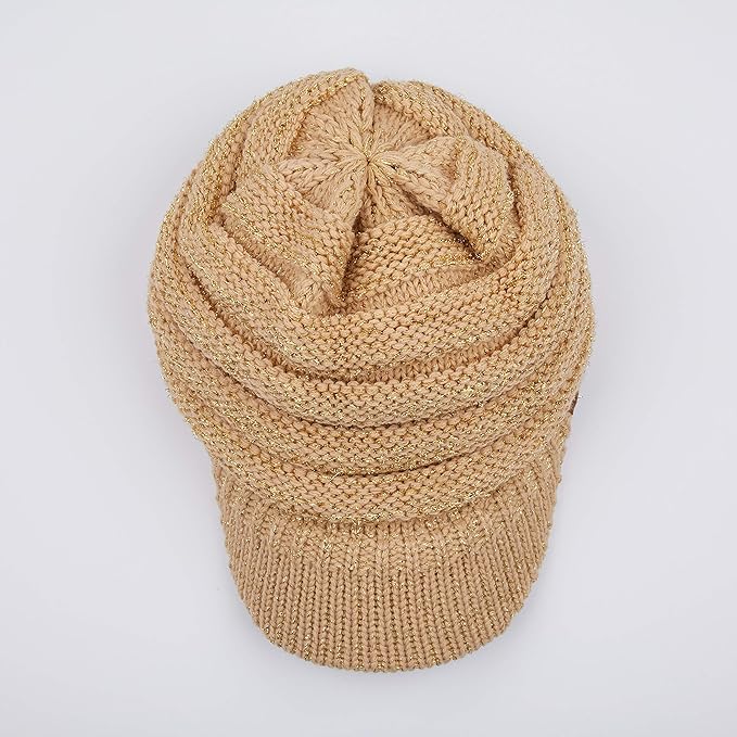 C.C Hatsandscarf Exclusives Women's Ribbed Knit Hat with Brim (YJ-131)(YJ-2023)