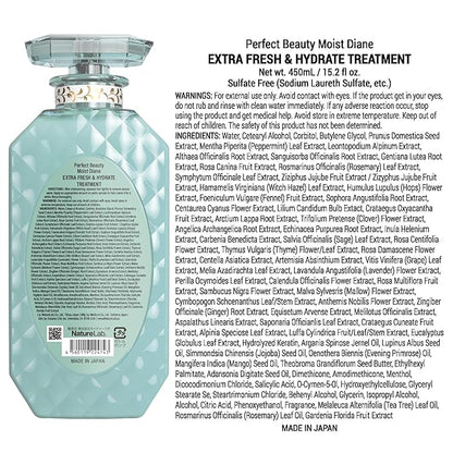 Moist Diane Keratin Hair Treatment for Oily Hair & Dry Ends Men & Women, Organic Hair Conditioner with Argan Oil & Tea Tree Extract, Scalp Clarifying Solution from Japan, FREASH & HYDRATE, 15.2 Fl Oz