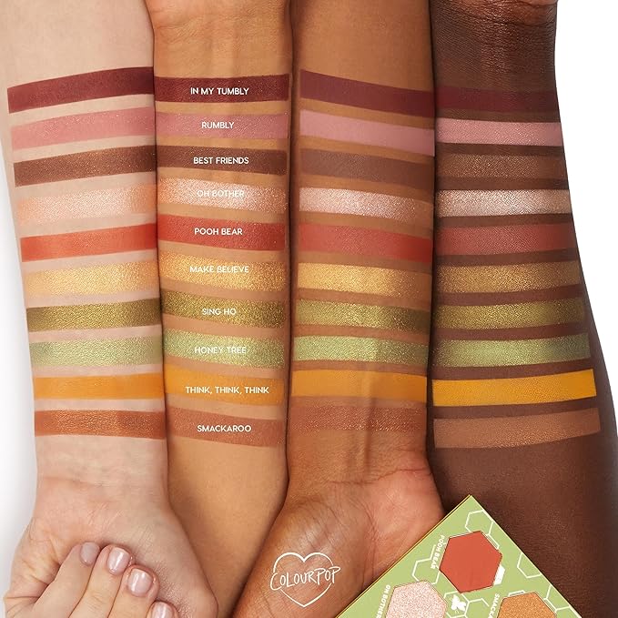 ColourPop Winnie the Pooh Bundle – Sweet As Can Bee Eyeshadow Palette (0.4 oz) & Hunny Pot Lip Scrub & Mask Set (2 Count) – Honey-Inspired Makeup & Lip Care Duo