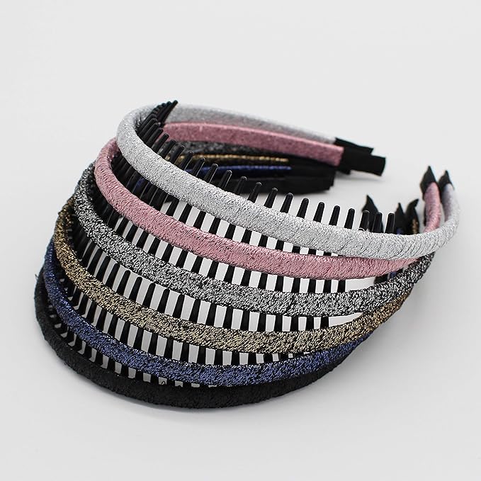 Multicolor Stylish Teeth Comb Hair Hoop Hairband Headband Soft Comfy Non-slip Hair Accessories for Women/Girl(6 color)