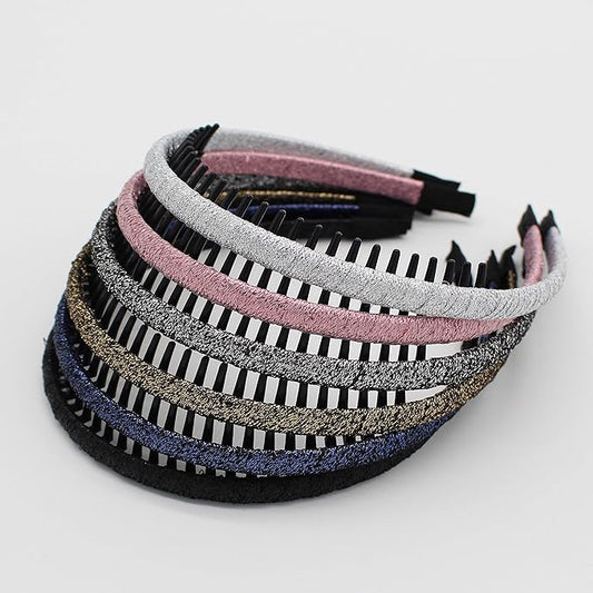 Multicolor Stylish Teeth Comb Hair Hoop Hairband Headband Soft Comfy Non-slip Hair Accessories for Women/Girl(6 color)