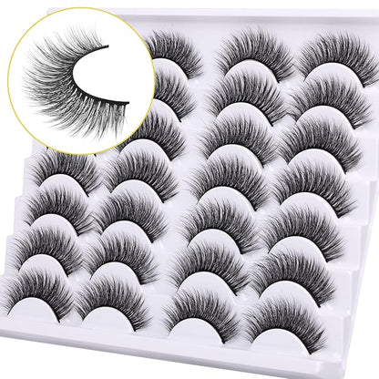 Newcally Lashes False Eyelashes Natural Wispy Light Volume Faux Mink Lashes 14 Pairs Pack