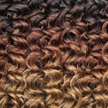 8 Packs Curly Crochet Hair GoGo Curl Crochet hair for Women Deep Wave Braiding hair,Synthetic Bohemian Crochet Braid Water Wave Crochet hair Extensions(1B/30/27, 14inch)