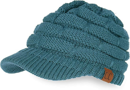 C.C Hatsandscarf Exclusives Women's Ribbed Knit Hat with Brim (YJ-131)(YJ-2023)