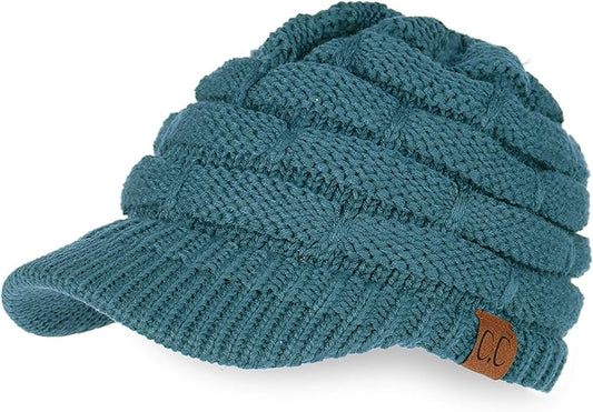 C.C Hatsandscarf Exclusives Women's Ribbed Knit Hat with Brim (YJ-131)(YJ-2023)