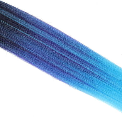 Ombre Pre stretched Braiding Hair, 36 Inch Braid Hair Extensions, 8 packs Multi Color blend braiding hair pre-stretched, Crochet Hair Braiding (36''-8 packs,1b/purple/l.blue)