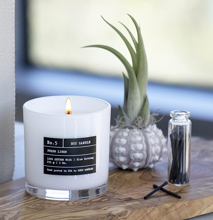 Lulu Candles | Fresh Morning Air | Luxury Scented Soy Jar Candle | Hand Poured in The USA | Highly Scented & Long Lasting (9 Oz.)
