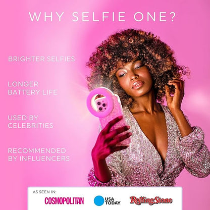 Selfie One - Ring Light for Phone, iPhone, Android or Laptop | 3 Adjustable Light Modes | Rechargeable Batteries | Clip On Design | Perfect for Beauty, Influencers, Creators