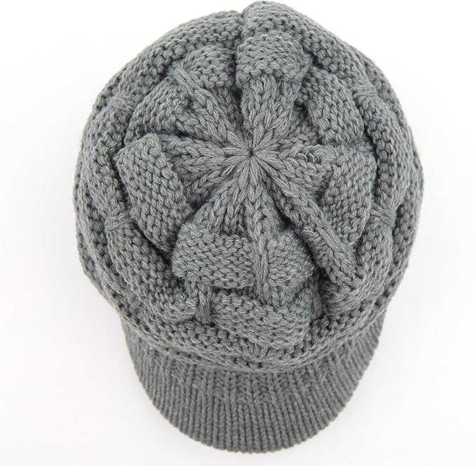 C.C Hatsandscarf Exclusives Women's Ribbed Knit Hat with Brim (YJ-131)(YJ-2023)