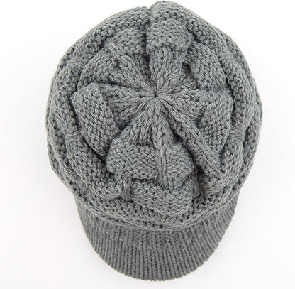 C.C Hatsandscarf Exclusives Women's Ribbed Knit Hat with Brim (YJ-131)(YJ-2023)