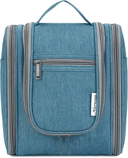 Narwey Small Hanging Travel Toiletry Bag Cosmetic Make up Organizer for Women and Men (Medium, Navy Blue)