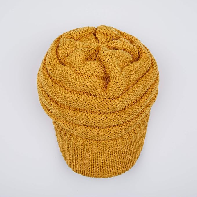 C.C Hatsandscarf Exclusives Women's Ribbed Knit Hat with Brim (YJ-131)(YJ-2023)