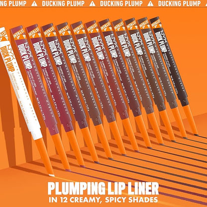 NYX PROFESSIONAL MAKEUP Duck Plump Plumping Lip Liner, Matte Pencil With Up To 10HR Wear, Subtle Touch (Deep Nude Lip Liner)