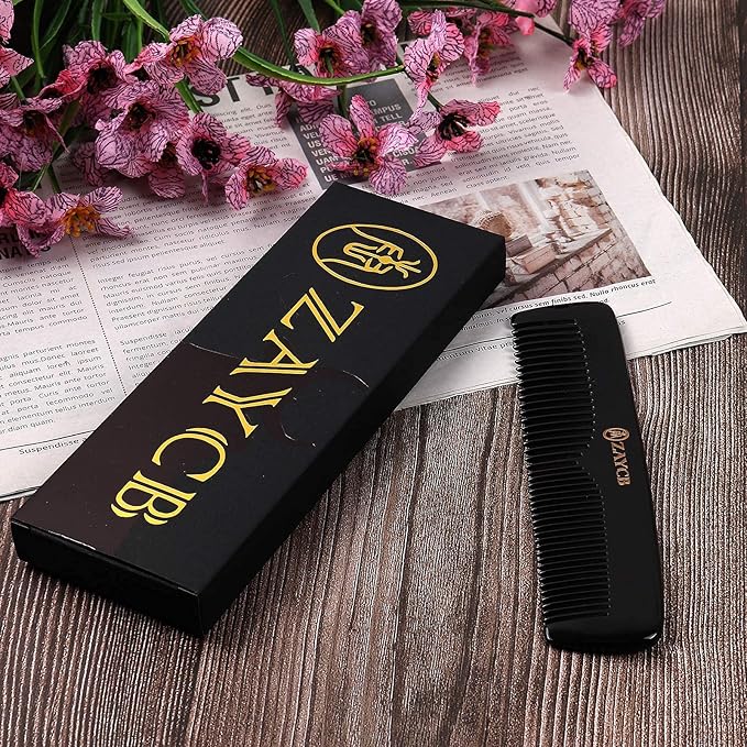 Buffalo Horn Comb - Anti-Static Detangling Styling Comb for All Hair Types (Classic Fine Tooth, Men, Women, Kids)